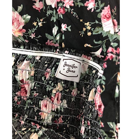 Girls Smocked Floral Lace Tiered Maxi Dress. - Picture 3 of 3